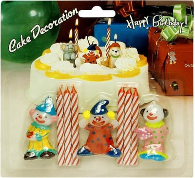 Verjaardagskaarsjes - clowns 3 stuks - 6 kaarsjes