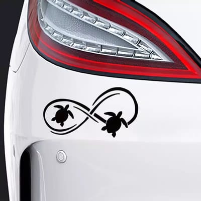 GoedeDoelen.Shop | Auto Sticker Turtles Infinity | Autosticker | Schildpad Sticker | Infinity Sticker | Turtle Sticker | Save The Turtle | Scootersticker