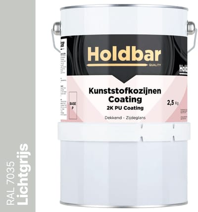 Holdbar Kunststofkozijnen Coating Lichtgrijs (RAL 7035) 2,5 Kg - Kunststof Kozijnen Schilderen - Hecht direct op kunststof - 100% UV-bestendig - kunststof kozijnen verven