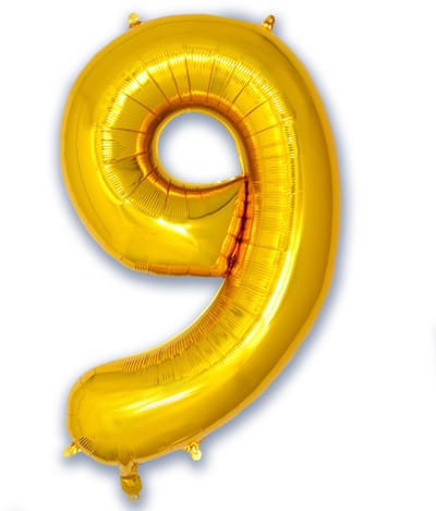 Folie Ballon Cijfer 9 Jaar Cijferballon Helium Ballonnen Feest Versiering Folieballon Verjaardag Versiering Goud 86 Cm