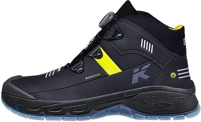 HKS Running Star RS 275 BOA S3 werkschoenen - veiligheidsschoenen - safety shoes - heren - hoog - stalen neus - zonder veters - antislip - ESD - lichtgewicht - Vegan - zwart/geel - maat 40