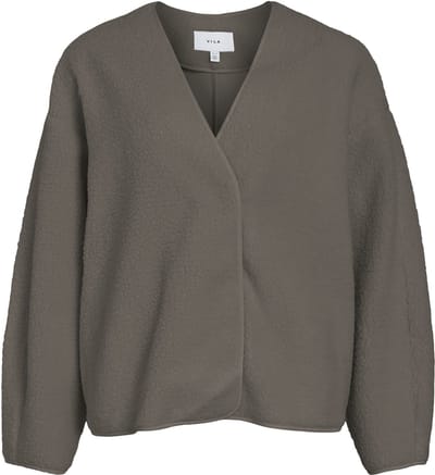 Vila Jas Viada Loose L/s Teddy Jacket 14116337 Falcon Dames Maat - 42