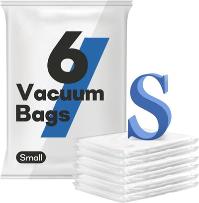 Thijox - Vacuümzakken 6 stuks klein (60 x 40 cm) - Ruimtebesparende opbergzakken voor kleding, kamperen, reizen, verhuizing - Scheurvast PA/PE materia