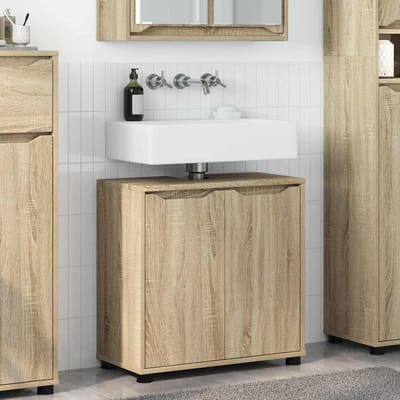 vidaXL - Badkamer - wastafelkast - Sonoma - Eik - 60 - x - 30 - x - 60 - cm - Bewerkt - hout