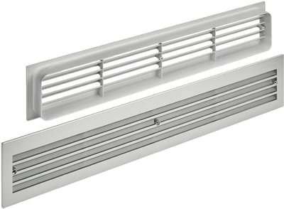 SOTECH 1 paar ventilatieroosters BRISE 457 x 92 x 17 voor deuren sleufperforatie Zilver