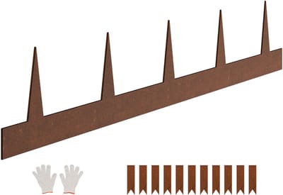 Gazonrand, Set van 10, 1016 X 114,3 X 1,5 mm, Duurzame Metalen Rand voor Perken, Gazonrand, Eenvoudig Te Installeren, Afbakening voor Bloemperken en Tuinpaden