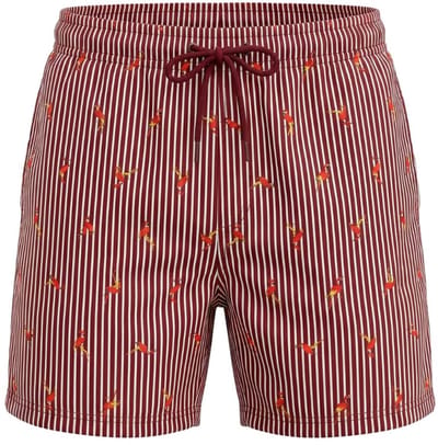 Swimshort Key Largo - Red/White - Maat M - Zwemshort Heren Rood - Swimwearclub