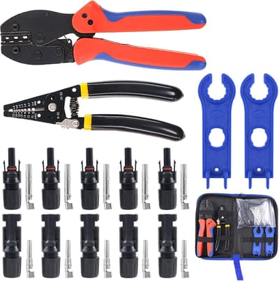 24pcs Solar Panel Crimping Tools - 2.5/4/6mm² Solar Panel PV Cable - 6 Pairs Solar Panel Connectors - Mounting Tools en Wrench