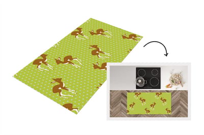 Keukenloper - Loper keuken - Patronen - Hert - Stippen - 120x60 cm - Keukenloper vinyl