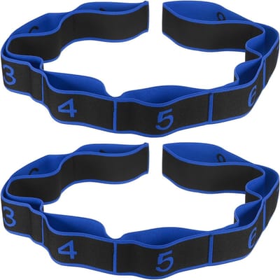 Oefenbanden 90 cm - 2 stuks - stretchband voor yoga en pilates - Latijnse elastische banden voor fysieke dans - weerstandsbanden om uit te werken - blauw/zwart