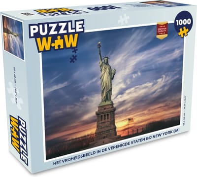 Puzzel Het Vrijheidsbeeld in de Verenigde Staten bij New York Bay - Legpuzzel - Puzzel 1000 stukjes volwassenen