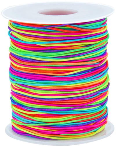 Daity Een elastisch armbandkoord van 1 mm - stevig en duurzaam - regenboogkleurig elastisch koord - geschikt voor het maken van sieraden - kettingen - kralenwerk en knutselprojecten (kleurrijk).