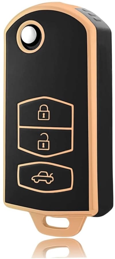 Autosleutel Hoesje geschikt voor Mazda - Sleutelcover - TPU Cover Sleutelhoes - Accessoires - goud
