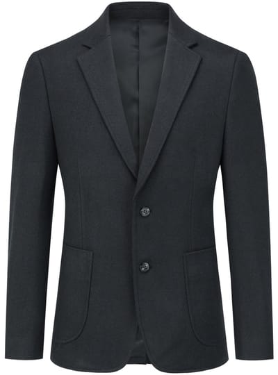 ALLTHEMEN Heren Blazer met Smal Kantoor Kraag en 2-Knopen - Kostuumjas met Achter Midden Split - XS