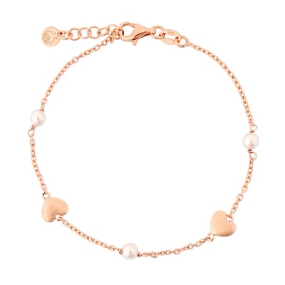 Orphelia 'Nahara' Dames 925 Sterling Zilveren Set: Ketting + Armband + Oorringen - Roze SET-7378