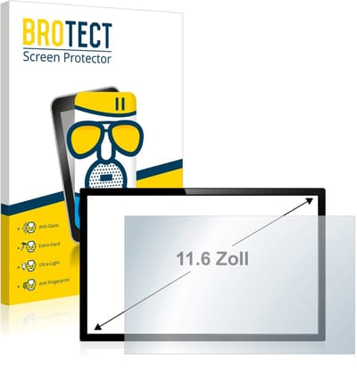 BROTECT - Screenprotector voor Touch-Panel PC's met 11.6 inch Schermen [256 mm x 144 mm, 16:9] - Folie Beschermfolie Beschermglas matte