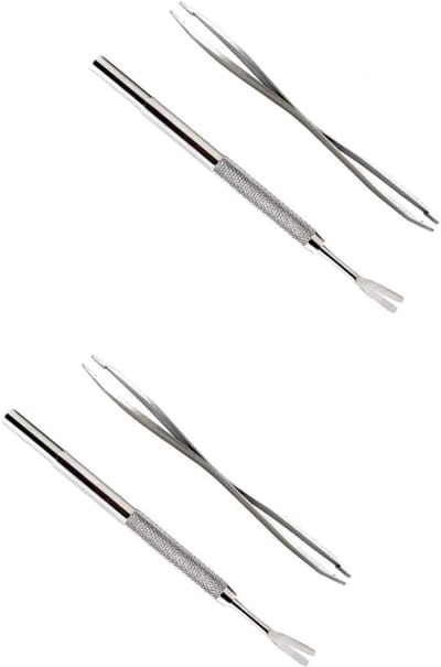 Pincetten Set - Tekentang Verwijderset - Huisdier Verzorging - Roestvrij Staal - 12 cm - Zilverkleurig