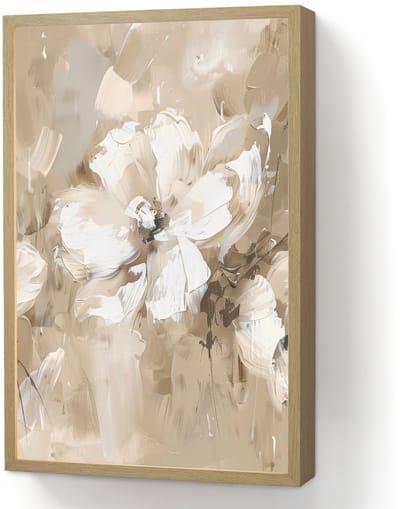 Wandlamp 40x60 cm - Oplaadbaar - Bloemen - Beige - Abstract - Modern - Wandlampen binnen woonkamer - Slaapkamer lamp - Decoratieve nachtlamp - Vloerlamp draadloos