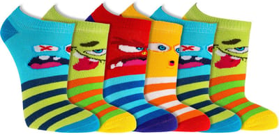 Sneakersokken voor kinderen | Thema: Monster | Maat: 23 t/m 30 | 6 paar