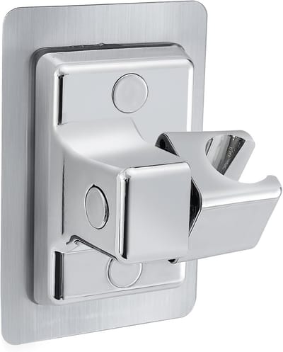 Douchehouder - Verstelbaar Wandmontage - Handdouche Gebruik - Zelfklevend Zonder Boren - 10 x 7.6 cm - Geborsteld