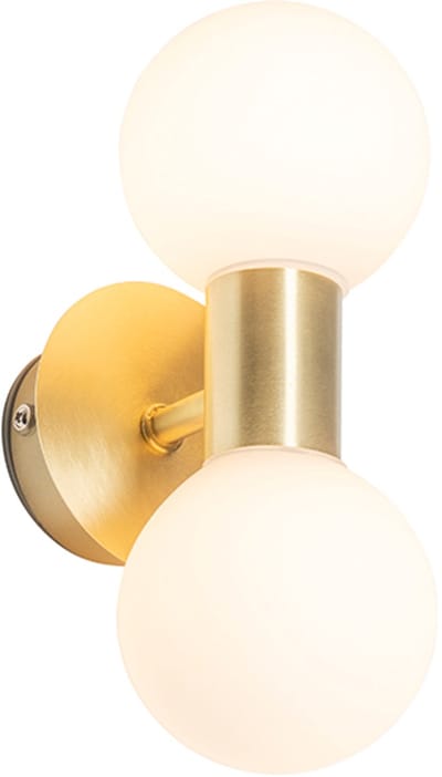 QAZQA cederic - Moderne Wandlamp Up Down voor binnen voor badkamer - 2 lichts - D 113 mm - Goud/messing -