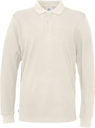 Cottover POLO PIQUE LONG SLEEVE MAN - GOTS GECERTIFICEERD 141018 - Ecru - S