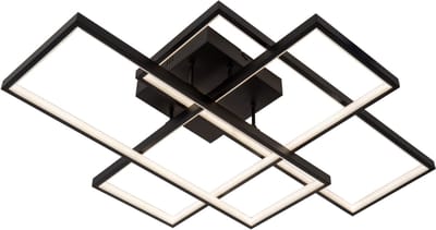 Lucide LOKERO - Plafonnière (Plafondlamp) - LED Dimbaar - CCT - 1x60W 2700K/4000K - Zwart
