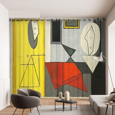 Beroemd Schilderij Gordijn Picasso Vredesduif Noordse Minderheids Kunst Gordijnstof Abstract Realisme Slaapkamer Plafondhoog Raam (70W245H)x2(CM)&Rod Pocket