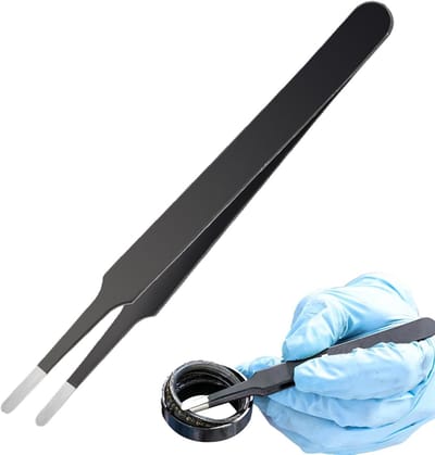Reparatie Pincet - Precisie Tool - Elektronica Reparatie - Antistatisch Roestvrij Staal - 122 mm - Zwart