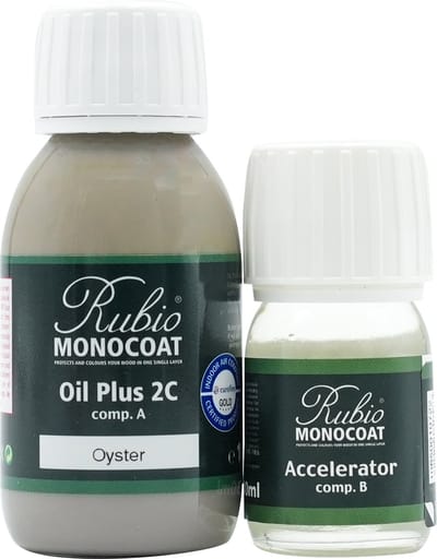 Rubio Monocoat Oil Plus 2C - Ecologische Houtolie in 1 Laag voor Binnenshuis - Oyster, 130 ml