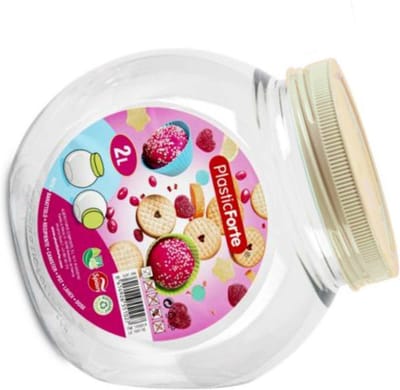 Forte Plastics Snoeppot/voorraadpot - 2L - beige - kunststof - D12 x H17 cm