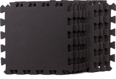 Benson Zwarte puzzel vloertegels - anti-slip - weerbestendig - 30 x 30 cm - 9 stuks