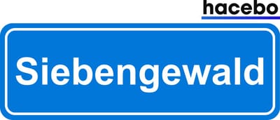 Hacebo - Plaatsnaam Sticker - 29x10 CM - Siebengewald sticker - Verkeersborden sticker - grappige cadeaus - Siebengewald