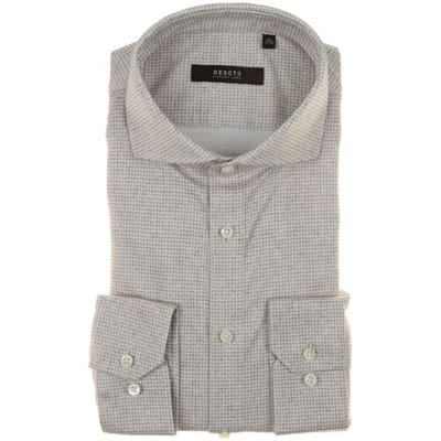 Desoto Luxury Overhemd Blurred Houndstooth Greige / male
