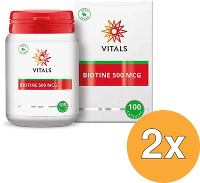 2x Vitals Biotine 500mcg (100 capsules)