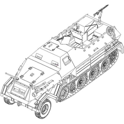 Trumpeter Modelbouwpakket Militaire voertuigen - 07404 Sd.Kfz.8 Gepanzerter Zugkraftwagen 12t - Militair Voertuig Plastic - 1:72 - Modelbouw