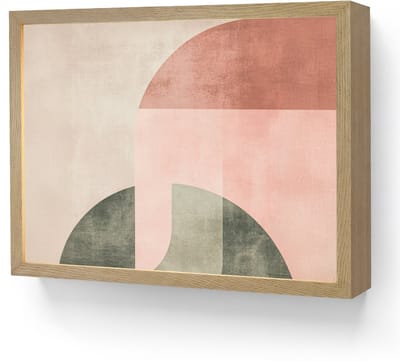 Wandlamp 40x30 cm - Oplaadbaar - Cirkel - Abstract - Roze - Wandlampen binnen woonkamer - Slaapkamer lamp - Decoratieve nachtlamp - Vloerlamp draadloos