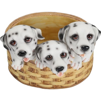 Honden Plantenpot Schattige Dalmatiër Hars met Drainagegat Puppy Succulentenpot voor Tuin gray
