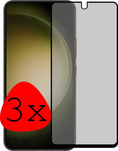 Screenprotector - 3 Stuks Geschikt voor Samsung Galaxy S23 - Privacy Filter - Beschermglas - Gehard Glas - Tempered Glass - Screen Protector