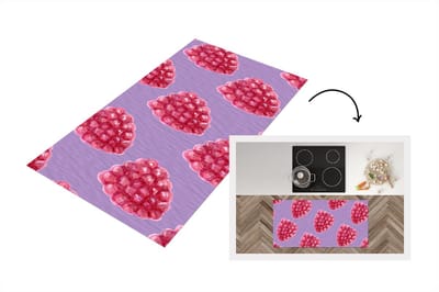 Keukenloper - Loper keuken - Framboos - Paars - Aquarelverf - 120x60 cm - Keukenloper vinyl