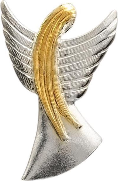 AuBor ®. Broche. Zilver. Beschermengel. Broche.
