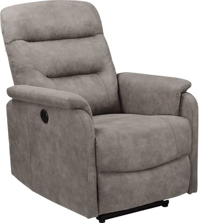 Coullon-Relaxfauteuil met elektrische functie in Microfiber grijs