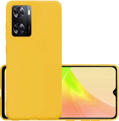 Hoesje - Geschikt voor OPPO A57s - Sterk & Shockproof - Hoes Cover - Siliconen Case - Geel