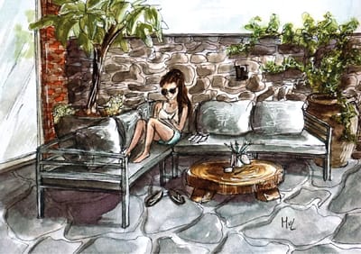 In de tuin,10x15cm