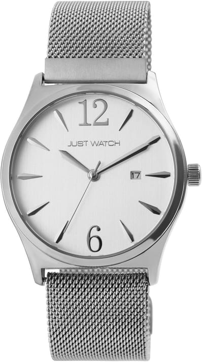 JUST WATCH Just Watch unisex-polshorloge Lovelyn, zilverkleurig, datumweergave