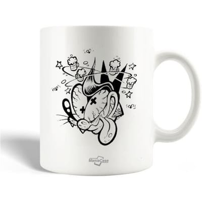 Mug en Céramique - MANIACASE - Shawn Dickinson - 30cl - Compatible Lave-Vaisselle - Blanc