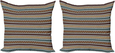 ABAKUHAUS Boho decoratieve kussenhoes, 2-pack, vormpatroon, 40x40 cm, meerkleurig