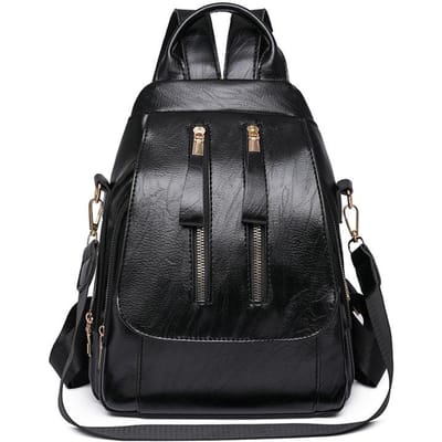 Sac à dos tendance pour femmes Nouveau Rétro Multifonctionnel Sac bandoulière à une épaule Nylon Cuir Sac à dos résistant à l'usure