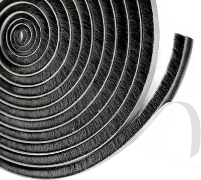 Tochtband Zelfklevend - Borstelafdichting - Tochtstrip - Tochtrol - Afdichtingsstrips voor raam-en deurnaden - Tochtborstel - Geluidsdicht en winddicht - Geschikt voor deuren en ramen - 9mm*15mm*6m - Zwart