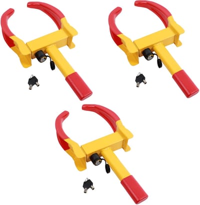 TRUTZHOLM Wielklem met Veiligheidsslot Set van 3 - Anti-Diefstal Parkeerklem Bandbreedte 17-27.5cm - Bandenklem Trailer Camper